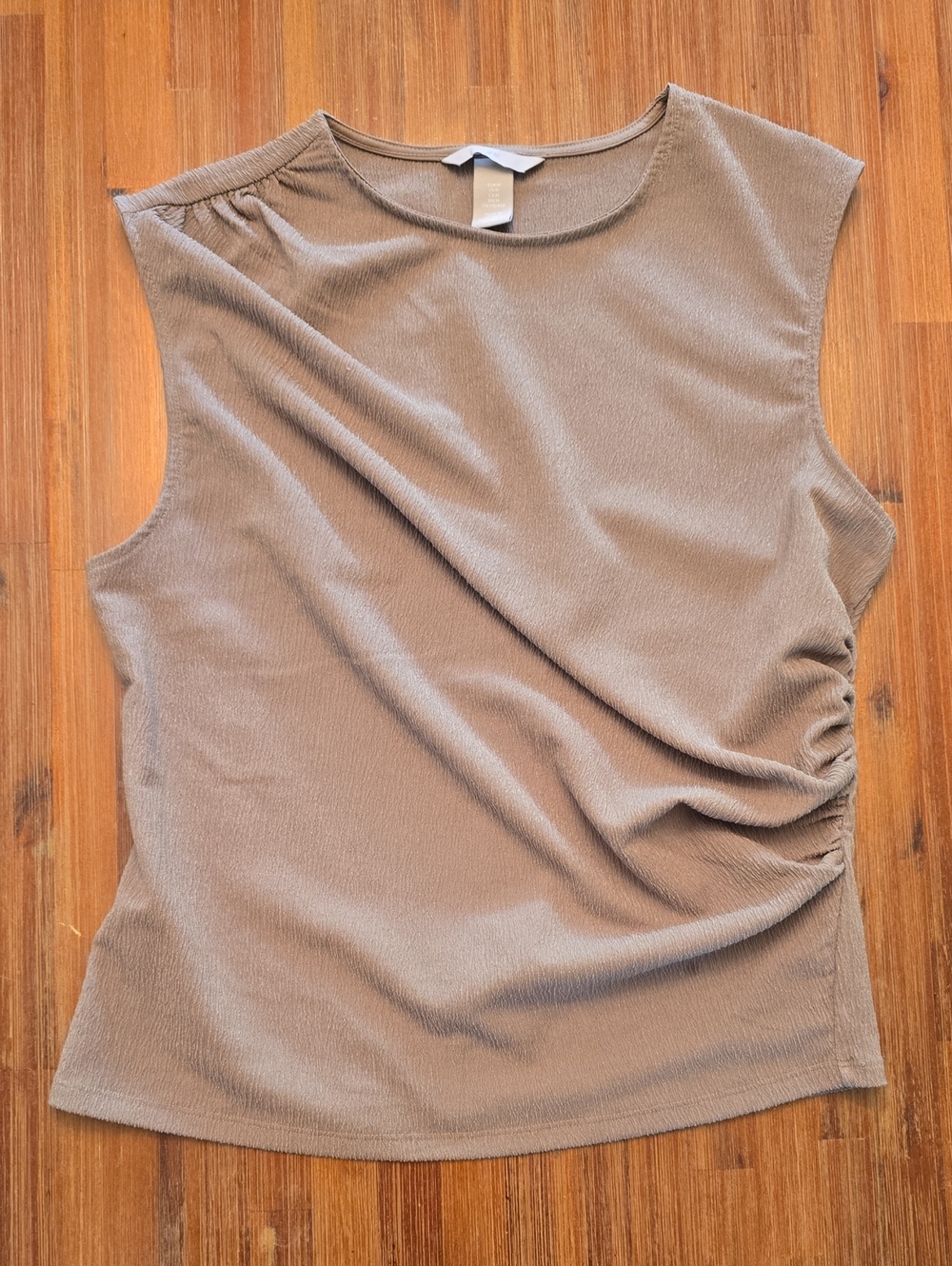 H&M Taupe Ruched Side Sleeveless Tank